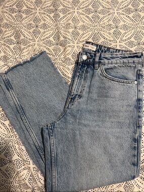 Mango Light Blue Straight Leg Jeans